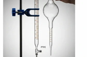 Burette and pipette side-by-side comparison for precision liquid measurement in a lab setting