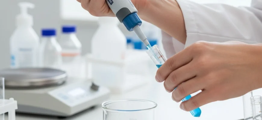 Correct hand position for reverse pipetting technique with a manual pipette