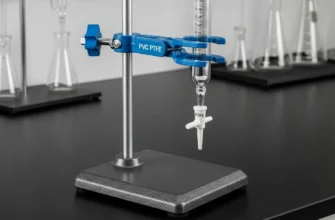 Professional laboratory burette stand with cast iron base and adjustable clamp