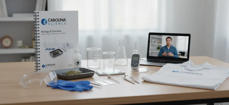 Carolina Biological Distance Learning Lab Kit with microscope and safety equipment
