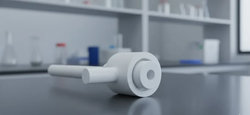 Close-up of a self-lubricating PTFE stopcock on a burette