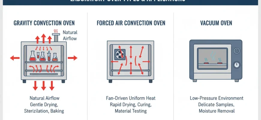 Comparison of gravity convection, forced air convection, and vacuum laboratory ovens in a lab setting