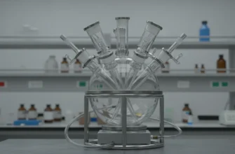 Custom multi-neck glass reactor vessel for chemical synthesis