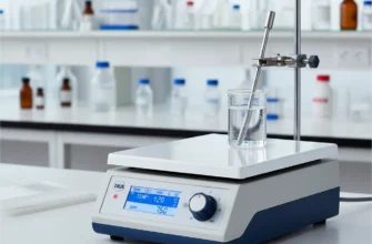 Digital magnetic stirrer hot plate with ceramic surface in lab