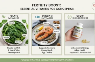Essential vitamins for women's fertility and conception - folate, vitamin D, CoQ10, iron