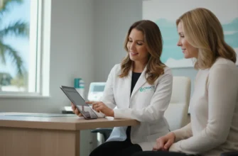 Fertility specialist in West Palm Beach clinic consulting with a patient