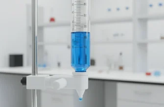 High-precision 25 mL glass burette with PTFE stopcock for titration