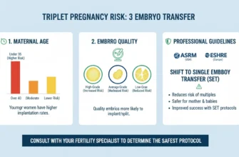 Infographic showing the probability of triplet pregnancy from a 3 embryo transfer in IVF