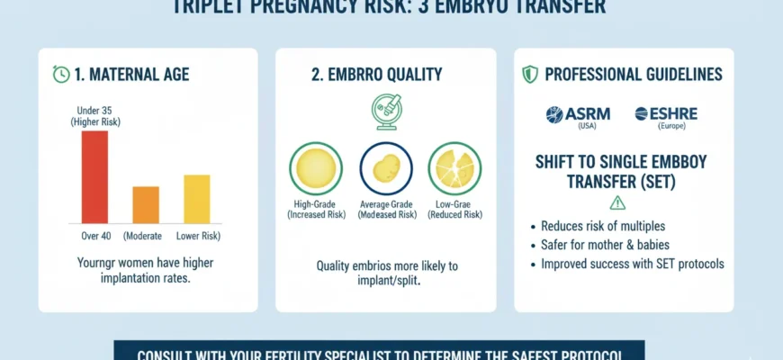 Infographic showing the probability of triplet pregnancy from a 3 embryo transfer in IVF