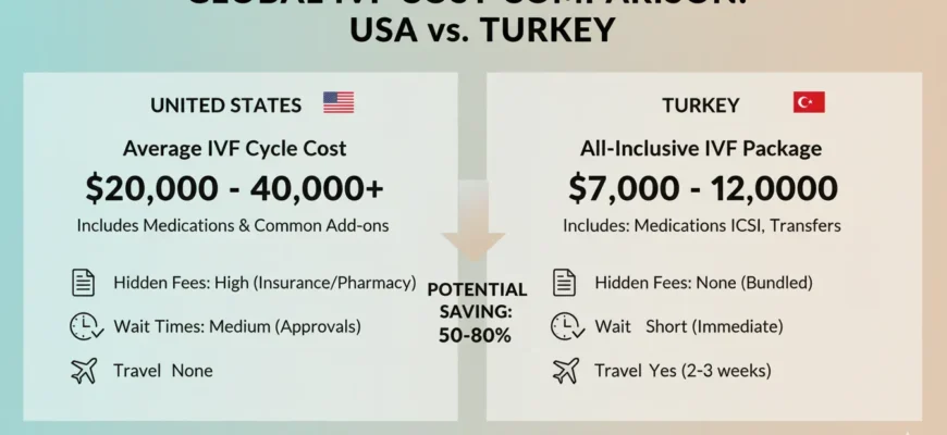 IVF cost comparison chart Turkey vs USA