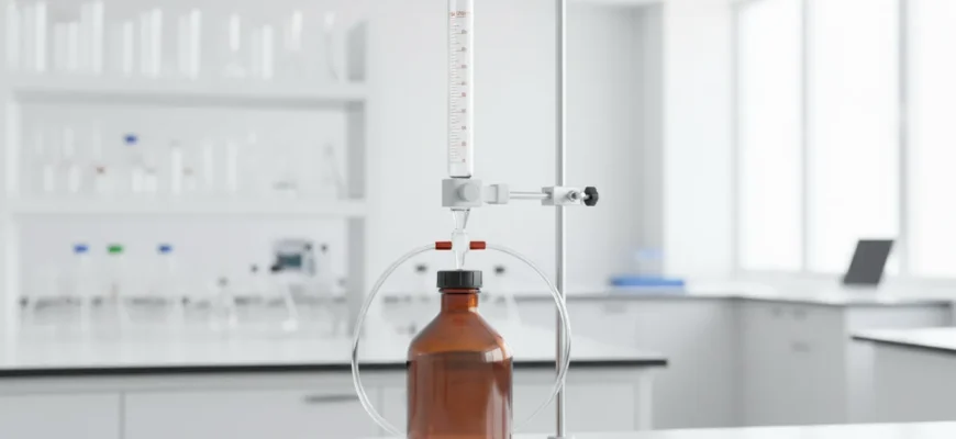 Modern automatic burette with digital display for precise titration