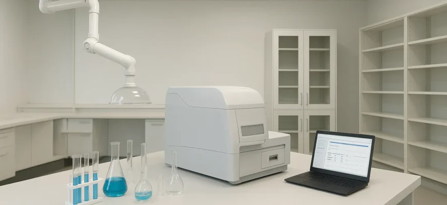 Modern laboratory with SEFA-certified epoxy resin workbenches and fume extraction systems