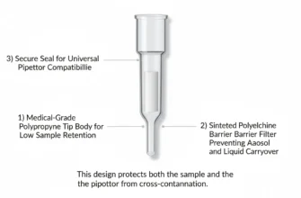Sterile barrier pipette tips with filter for PCR and molecular biology