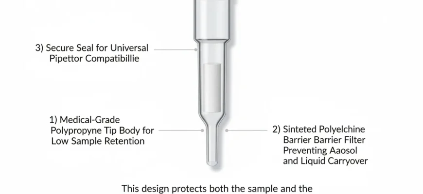 Sterile barrier pipette tips with filter for PCR and molecular biology