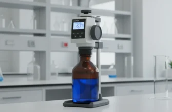 Titrette® digital bottle-top burette from BrandTech mounted on a reagent bottle