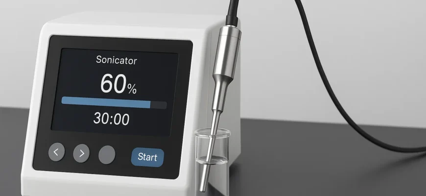 Ultrasonic probe sonicator in a modern laboratory for cell lysis and sample preparation