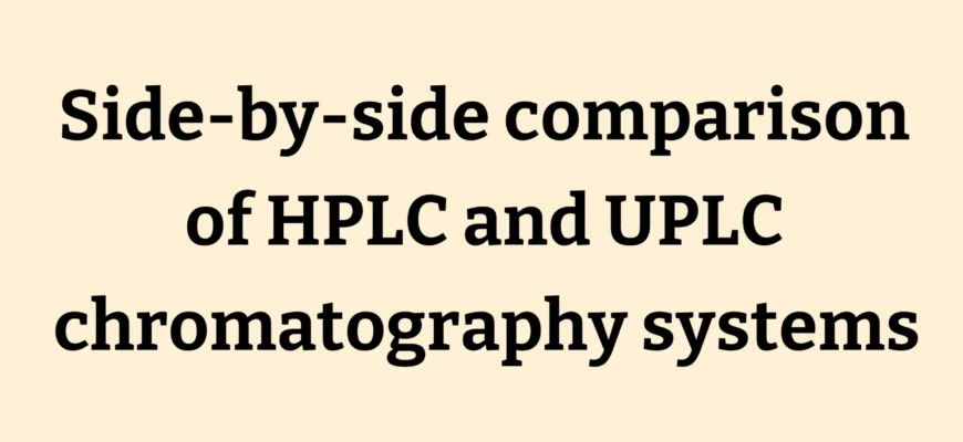 Side-by-side comparison of HPLC and UPLC chromatography systems