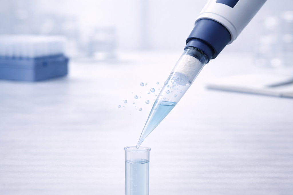 Filter pipette tip with internal aerosol barrier preventing contamination during laboratory pipetting
