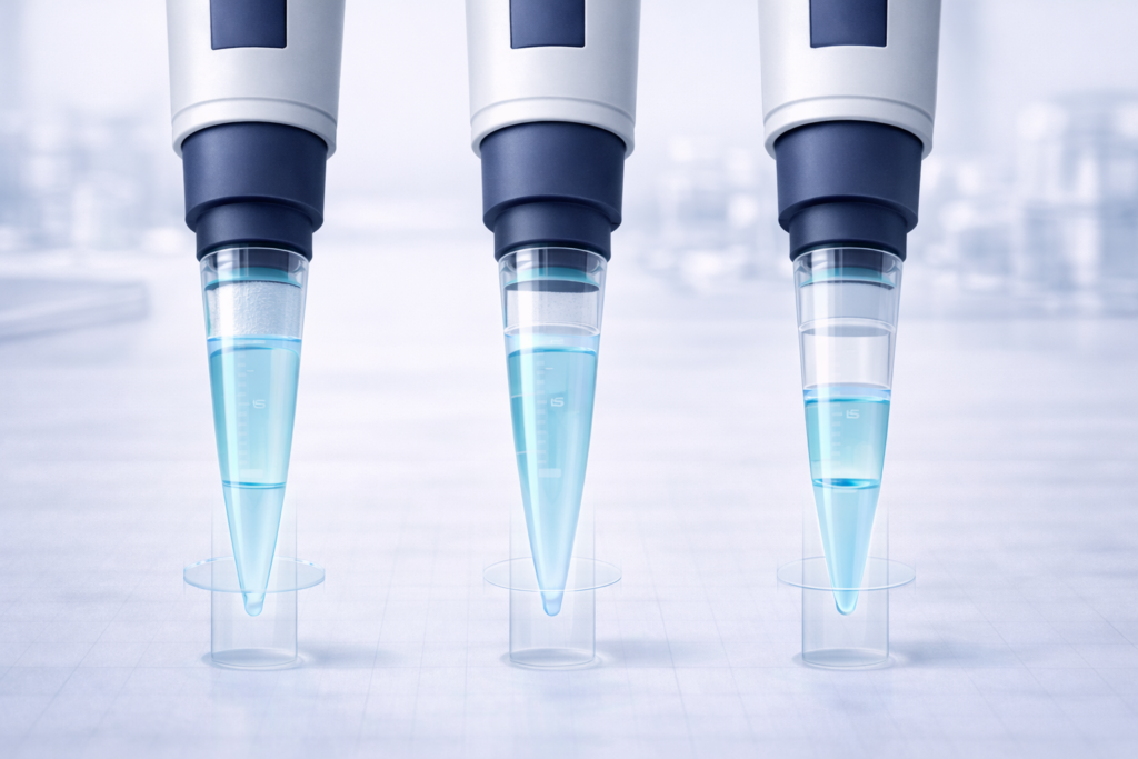 Illustration showing correct and incorrect pipette tip compatibility on different pipette cones