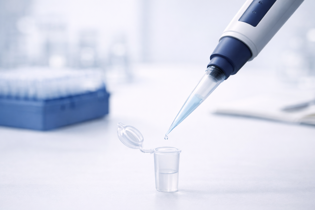 Ultra-low volume pipetting of a 0.1–2 microliter droplet using a precision micropipette